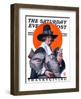 "Pilgrim," Saturday Evening Post Cover, November 29, 1924-Joseph Christian Leyendecker-Framed Giclee Print