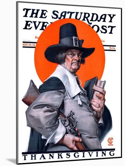 "Pilgrim," Saturday Evening Post Cover, November 29, 1924-Joseph Christian Leyendecker-Mounted Premium Giclee Print