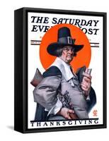 "Pilgrim," Saturday Evening Post Cover, November 29, 1924-Joseph Christian Leyendecker-Framed Stretched Canvas