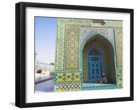 Pilgrim Sits in a Niche at the Shrine of Hazrat Ali, Mazar-I-Sharif, Afghanistan-Jane Sweeney-Framed Photographic Print