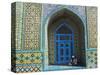 Pilgrim Sits in a Niche at the Shrine of Hazrat Ali, Mazar-I-Sharif, Afghanistan-Jane Sweeney-Stretched Canvas