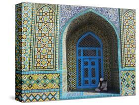 Pilgrim Sits in a Niche at the Shrine of Hazrat Ali, Mazar-I-Sharif, Afghanistan-Jane Sweeney-Stretched Canvas