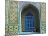 Pilgrim Sits in a Niche at the Shrine of Hazrat Ali, Mazar-I-Sharif, Afghanistan-Jane Sweeney-Mounted Photographic Print