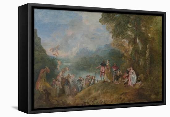 Pilgrimage to Cythera (Embarkation for Cyther), 1717-Jean Antoine Watteau-Framed Stretched Canvas