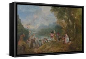 Pilgrimage to Cythera (Embarkation for Cyther), 1717-Jean Antoine Watteau-Framed Stretched Canvas