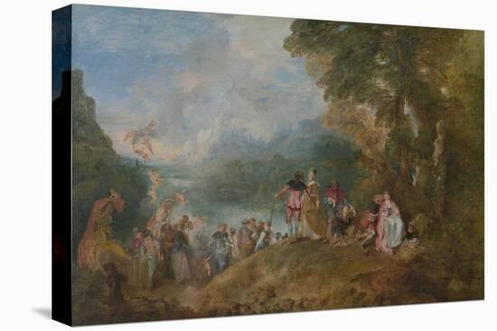 Pilgrimage to Cythera (Embarkation for Cyther), 1717-Jean Antoine Watteau-Stretched Canvas