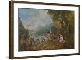 Pilgrimage to Cythera (Embarkation for Cyther), 1717-Jean Antoine Watteau-Framed Giclee Print