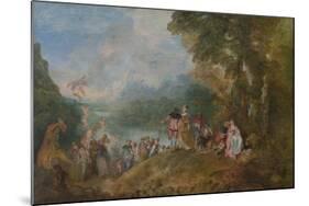 Pilgrimage to Cythera (Embarkation for Cyther), 1717-Jean Antoine Watteau-Mounted Giclee Print