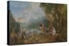 Pilgrimage to Cythera (Embarkation for Cyther), 1717-Jean Antoine Watteau-Stretched Canvas