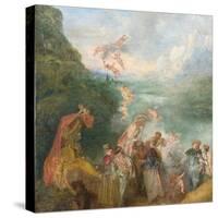 Pilgrimage to Cythera (Embarkation for Cyther) Detal: Putti, 1717-Jean Antoine Watteau-Stretched Canvas