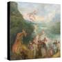 Pilgrimage to Cythera (Embarkation for Cyther) Detal: Putti, 1717-Jean Antoine Watteau-Stretched Canvas