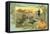 Pilgrims and Turkeys, 1910-null-Framed Stretched Canvas