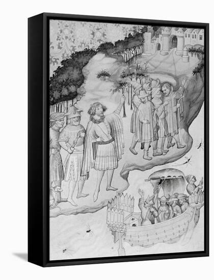 Pilgrims Arriving in Holy Land during Crusades-null-Framed Stretched Canvas