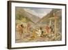 Pilgrims at Gangootree, from 'India Ancient and Modern', 1867 (Colour Litho)-William 'Crimea' Simpson-Framed Giclee Print