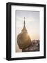 Pilgrims at Golden Rock Stupa (Kyaiktiyo Pagoda) at Sunset, Mon State, Myanmar (Burma), Asia-Matthew Williams-Ellis-Framed Photographic Print