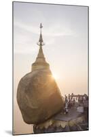 Pilgrims at Golden Rock Stupa (Kyaiktiyo Pagoda) at Sunset, Mon State, Myanmar (Burma), Asia-Matthew Williams-Ellis-Mounted Photographic Print