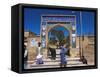 Pilgrims at Main Entrance Arch, Sufi Shrine of Gazargah, Herat, Herat Province, Afghanistan-Jane Sweeney-Framed Stretched Canvas