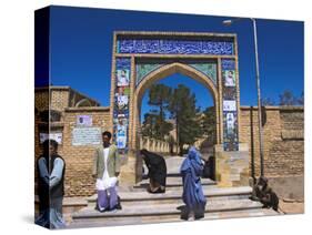 Pilgrims at Main Entrance Arch, Sufi Shrine of Gazargah, Herat, Herat Province, Afghanistan-Jane Sweeney-Stretched Canvas