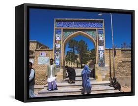 Pilgrims at Main Entrance Arch, Sufi Shrine of Gazargah, Herat, Herat Province, Afghanistan-Jane Sweeney-Framed Stretched Canvas