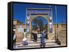 Pilgrims at Main Entrance Arch, Sufi Shrine of Gazargah, Herat, Herat Province, Afghanistan-Jane Sweeney-Framed Stretched Canvas