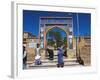 Pilgrims at Main Entrance Arch, Sufi Shrine of Gazargah, Herat, Herat Province, Afghanistan-Jane Sweeney-Framed Photographic Print