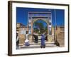 Pilgrims at Main Entrance Arch, Sufi Shrine of Gazargah, Herat, Herat Province, Afghanistan-Jane Sweeney-Framed Photographic Print