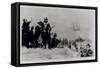 Pilgrims at Plymouth-Clyde O. Deland-Framed Stretched Canvas