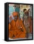 Pilgrims at the Brahma Temple, Followers of the Hindu God of Creation, Pushkar, India-Eitan Simanor-Framed Stretched Canvas