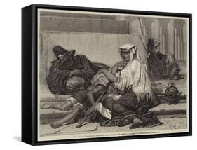 Pilgrims at the Foot of the Obelisk of Sixtus V at Rome-Hippolyte Delaroche-Framed Stretched Canvas