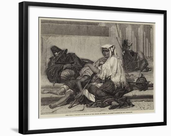 Pilgrims at the Foot of the Obelisk of Sixtus V at Rome-Hippolyte Delaroche-Framed Giclee Print