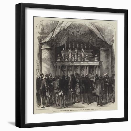 Pilgrims at the Shrine of St Edmund of Canterbury, in the Abbey Church of Pontigny-null-Framed Giclee Print