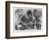 Pilgrims Drinking the Miraculous Water Admire the Miraculous Statue at Lourdes-A. Deroy-Framed Art Print