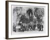 Pilgrims Drinking the Miraculous Water Admire the Miraculous Statue at Lourdes-A. Deroy-Framed Art Print