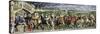 Pilgrims Embarking on their Journey in Chaucer's Canterbury Tales-null-Stretched Canvas