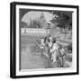 Pilgrims Feeding Holy Turtles, Arakan Pagoda, Mandalay, Burma, 1908-null-Framed Photographic Print