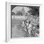 Pilgrims Feeding Holy Turtles, Arakan Pagoda, Mandalay, Burma, 1908-null-Framed Photographic Print