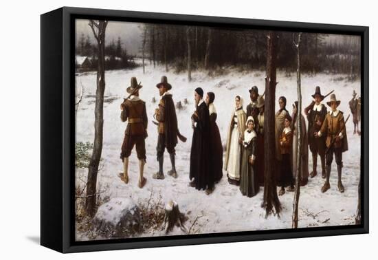 Pilgrims Going to Church, 1867-George Henry Boughton-Framed Stretched Canvas