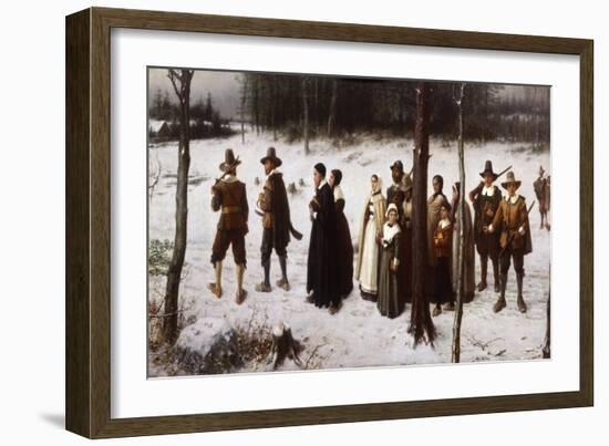 Pilgrims Going to Church, 1867-George Henry Boughton-Framed Giclee Print