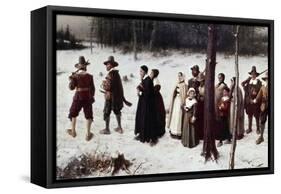 Pilgrims Going to Church-George Henry Boughton-Framed Stretched Canvas