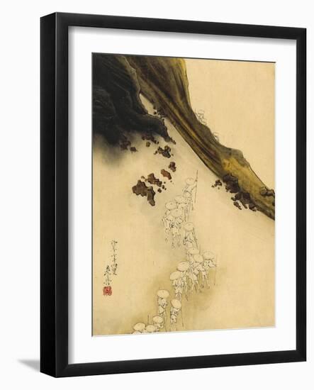 Pilgrims on the Slopes of Mount Fuji-Shibata Zeshin-Framed Art Print