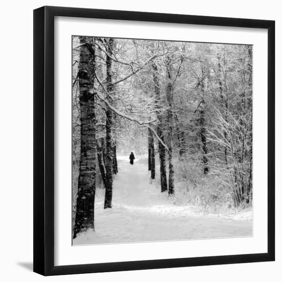 Pilgrims on the Way to the Bogorodichno-Uspenskij Monastery, Tikhvin, Leningrad Region, Russia-Nadia Isakova-Framed Photographic Print