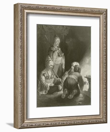 Pilgrims Resting on their Route to Mecca-Thomas Allom-Framed Giclee Print