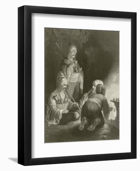 Pilgrims Resting on their Route to Mecca-Thomas Allom-Framed Giclee Print