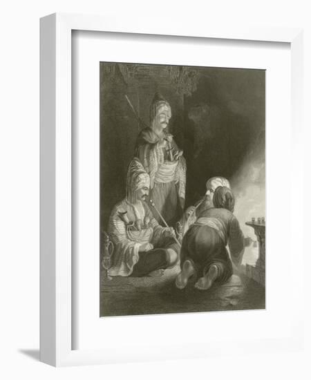 Pilgrims Resting on their Route to Mecca-Thomas Allom-Framed Giclee Print