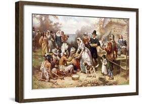 Pilgrims: Thanksgiving, 1621-null-Framed Giclee Print