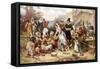 Pilgrims: Thanksgiving, 1621-null-Framed Stretched Canvas