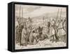 Pilgrims under Escort of Knights Templars, in Sight of Jerusalem-Edouard Zier-Framed Stretched Canvas