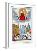 Pilgrims Visiting the Shrine of Our Lady of Loretto, 18th Century (Coloured Engraving)-French-Framed Giclee Print