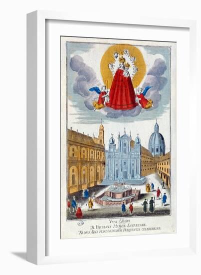 Pilgrims Visiting the Shrine of Our Lady of Loretto, 18th Century (Coloured Engraving)-French-Framed Giclee Print