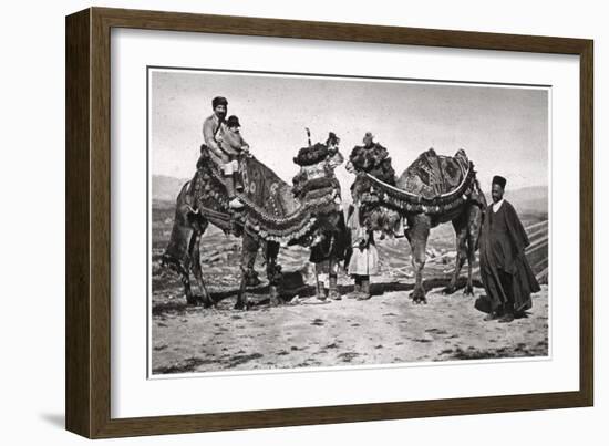 Pilgrims with their Camels on their Way to Karbala, Iraq, 1925-A Kerim-Framed Giclee Print